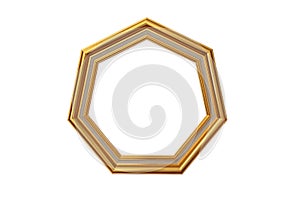 Golden heptagon picture frame photo