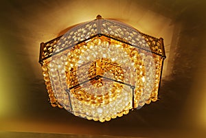 Golden hexagon lamp