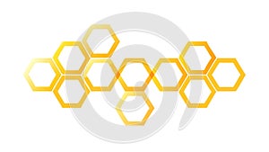 Golden Hexagonal Honeycomb Pattern, Natural Geometry and Sweetness, vector design Generative AI