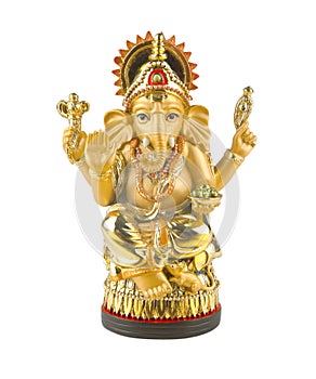Golden hindu god ganesh