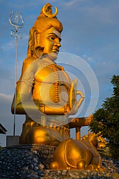 Golden Hindu God statue