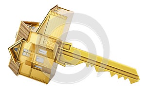 Golden Home Key, 3D rendering