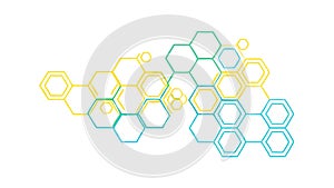 Golden Honeycomb Pattern Geometric Hexagon Texture, vector design Generative AI