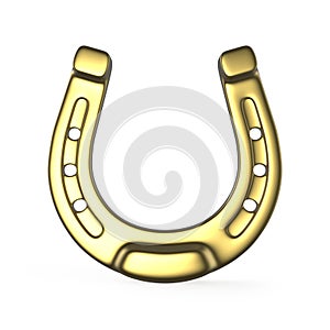 Golden horseshoe. 3D illustration