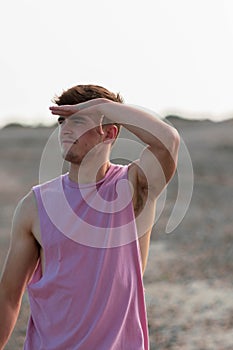 Golden hour beach walking