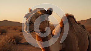 Golden Hour Camel: National Geographic\'s Agfa Vista Shot From Front And Side View