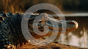 Golden Hour Crocodile: National Geographic\'s Agfa Vista Shot