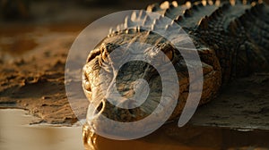Golden Hour Crocodile: National Geographic\'s Agfa Vista Shot