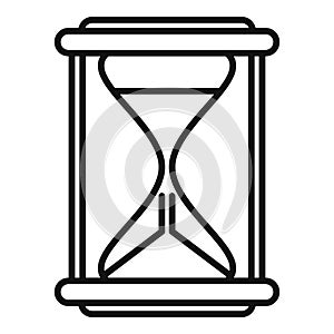 Golden hour glass icon outline vector. Sand clock