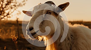 Golden Hour Goat: National Geographic\'s Agfa Vista Shot From Front And Side View photo