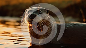 Golden Hour Otter: National Geographic\'s Agfa Vista Shot