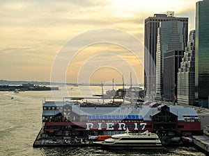 Golden hour over Pier 17