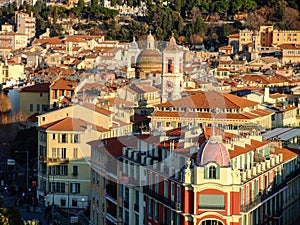 Golden Hour Panorama: Charming Rooftops of Old Nice, Alpes-Maritimes, France