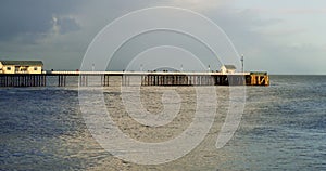 Golden hour at Penarth Pier, South Wales. A tranquil beautiful seascape