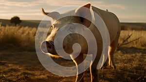 Golden Hour Pig: National Geographic\'s Agfa Vista Shot From Front And Side View