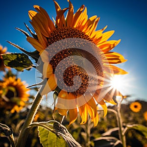 Golden Hour Sunflower in Full Bloom