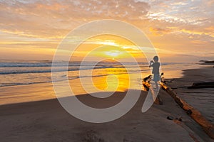 Golden hour sunrise over Waihi Beach