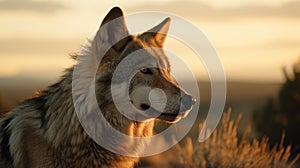Golden Hour Wolf: National Geographic\'s Agfa Vista Shot From Front And Side View