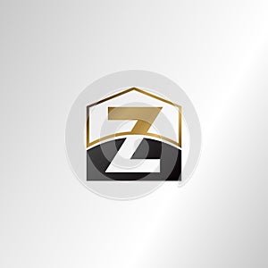 Golden house negative space letter Z logo design template concept for business, real estate, hotel, construction and more identity