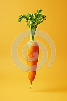 Golden Hue Carrot with Verdant Top AI Generated