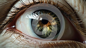 Golden Hued Iris: Photorealistic Rendering Of Eerily Realistic Eye