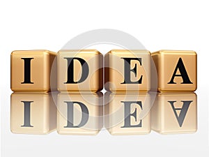 Golden Idea with reflection
