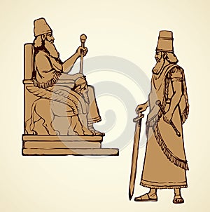 Golden Idol of Nebuchadnezzar. Vector drawing