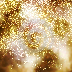 Golden Incandescent Glittering Particle Background Illustration