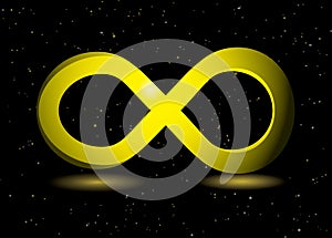 Golden infinity symbol