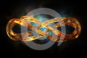 golden infinity symbol on a black background