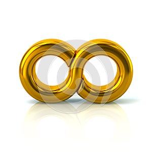 Golden infinity symbol icon