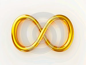 A golden infinity symbol on a white background