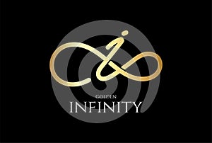 Golden Initial Letter I for Infinity Logo Design