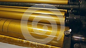 Golden ink printer rollers offset industry