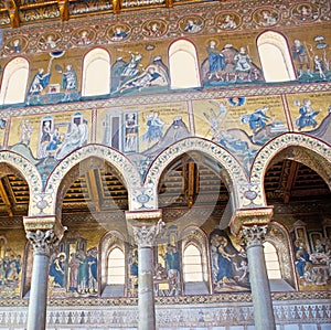 The golden interior of Monreale Cathedral