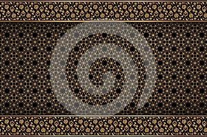 Golden Islamic ornament vector, traditional Arabic art, Islamic geometric circular ornamental- Abstract vector background