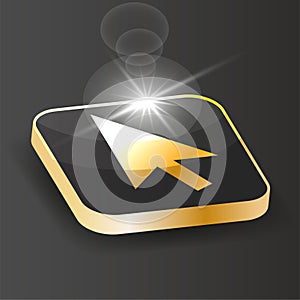 Golden Isometric cursor icon