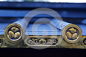 Golden Japanese Roof Sigils. photo