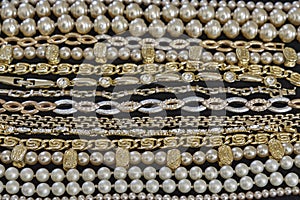 Golden jewelery closeup