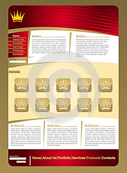 Golden jewelery web page template photo