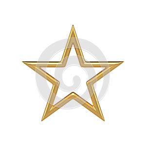 Golden jewellery decorative element five pointed shining star achievement design template 3d vector