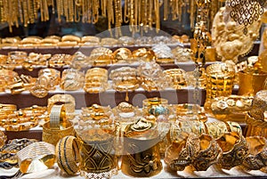 Golden jewelry in Dubai, UAE