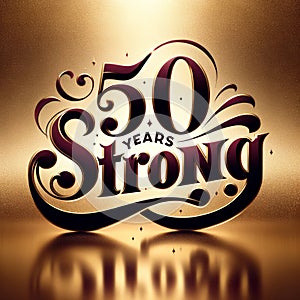 Golden Jubilee \'50 Years Strong\' Anniversary Graphic