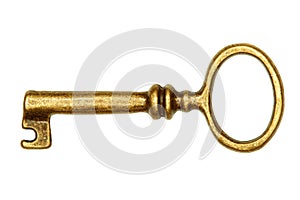 Golden key isolated on white