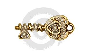 Golden key isolated on white