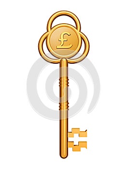 Golden key with pound