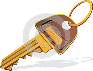 golden key with ring