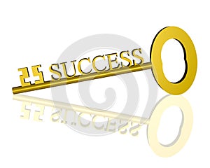 Golden Key to Success on White