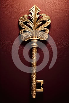 a golden key unlocking the word leadership