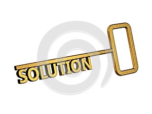Golden key with word solution